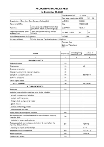 Thumbnail Polyus Financial Statement 2006