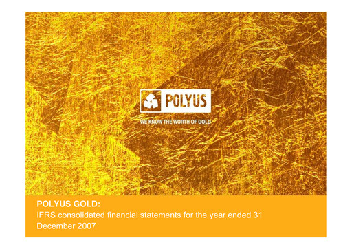 Thumbnail Polyus Financial Statement 2007
