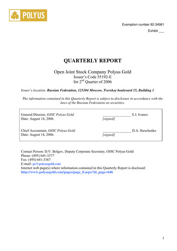Thumbnail Polyus Quarterly Report 2006-q2