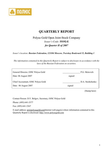 Thumbnail Polyus Quarterly Report 2007-q2