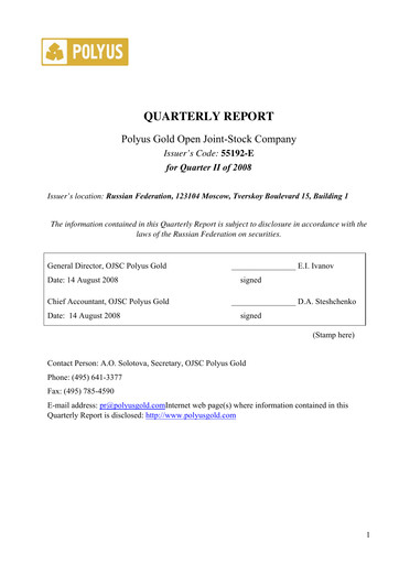 Thumbnail Polyus Quarterly Report 2008-q2