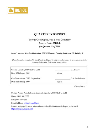 Thumbnail Polyus Quarterly Report 2008-q4