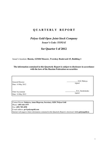 Thumbnail Polyus Quarterly Report 2012-q1