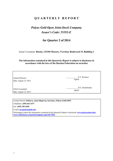 Thumbnail Polyus Quarterly Report 2014-q2