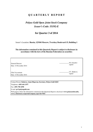 Thumbnail Polyus Quarterly Report 2014-q3