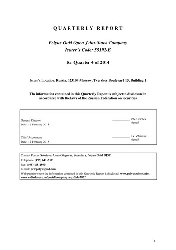 Thumbnail Polyus Quarterly Report 2014-q4