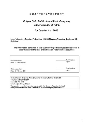 Thumbnail Polyus Quarterly Report 2015-q4