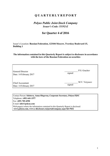 Thumbnail Polyus Quarterly Report 2016-q4