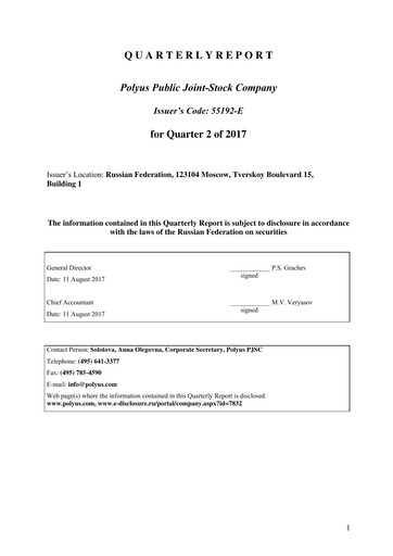 Thumbnail Polyus Quarterly Report 2017-q2