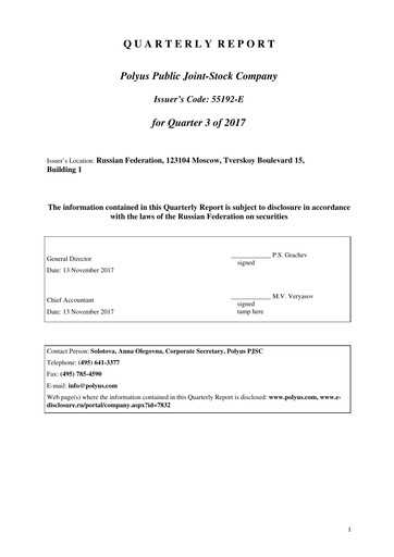 Thumbnail Polyus Quarterly Report 2017-q3