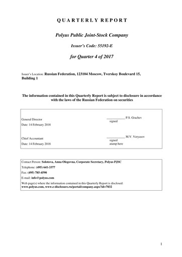 Thumbnail Polyus Quarterly Report 2017-q4