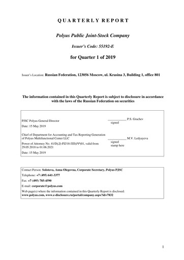 Thumbnail Polyus Quarterly Report 2019-q1