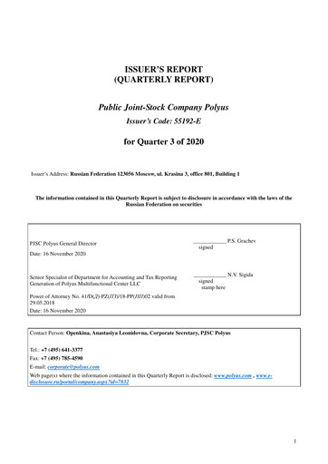 Thumbnail Polyus Quarterly Report 2020-q3