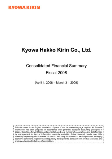 Thumbnail kyowa Kirin Financial Statement fy2008