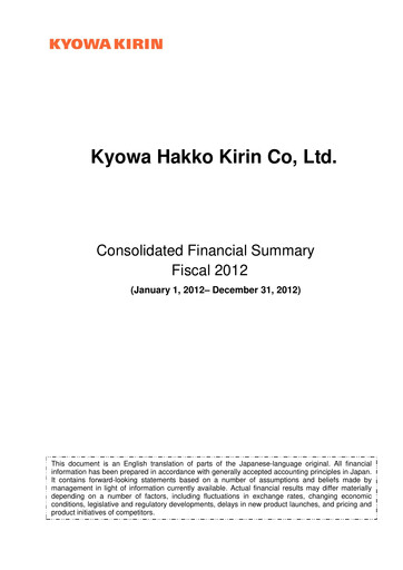 Thumbnail kyowa Kirin Financial Statement fy2012