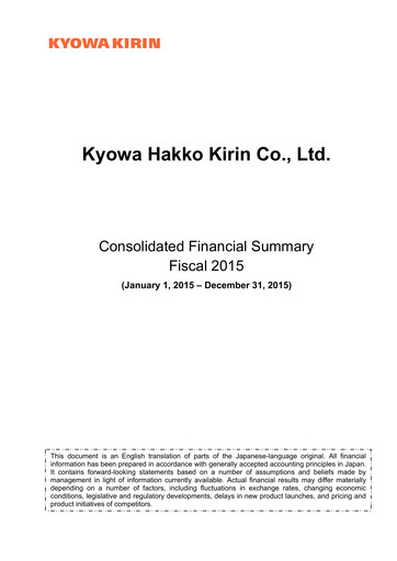Thumbnail kyowa Kirin Financial Statement fy2015