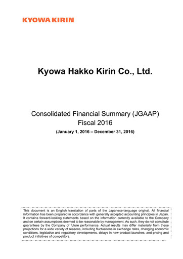 Thumbnail kyowa Kirin Financial Statement fy2016