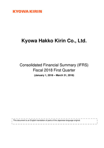 Miniature kyowa Kirin Rapport trimestriel 2018-q1