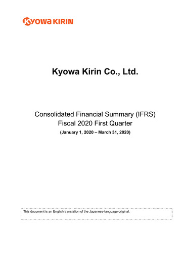 Miniature kyowa Kirin Rapport trimestriel 2020-q1