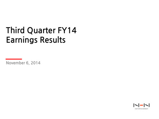 Thumbnail NHN Corp Quarterly Report 2014-q3