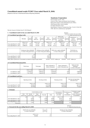Thumbnail Sumitomo Financial Report fy2017