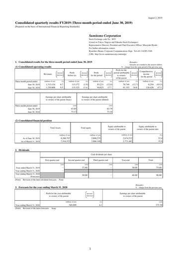 Thumbnail Sumitomo Quarterly Report 2019-q1