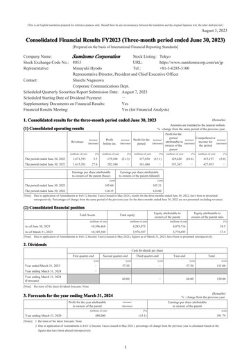 Thumbnail Sumitomo Quarterly Report 2023-q1