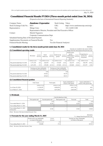 Thumbnail Sumitomo Quarterly Report 2024-q1