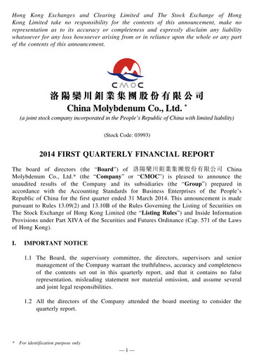 Thumbnail CMOC Quarterly Report 2014-q1