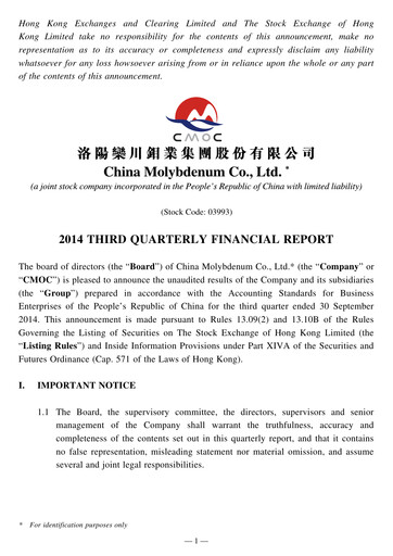 Thumbnail CMOC Quarterly Report 2014-q3
