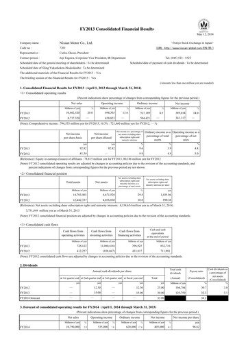 Thumbnail Nissan Financial Report 2013