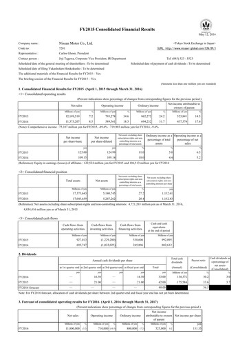 Thumbnail Nissan Financial Statement fy2015
