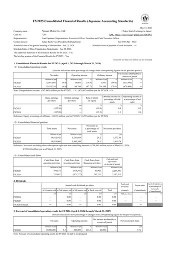Thumbnail Nissan Financial Statement fy2025