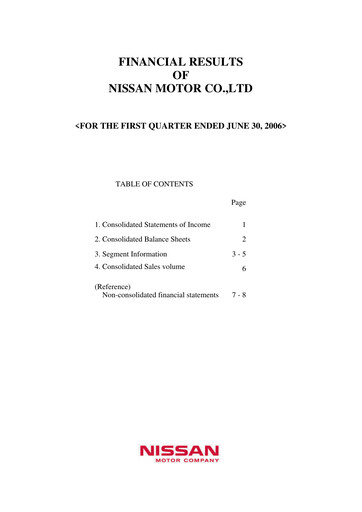 Thumbnail Nissan Quarterly Report 2006-q1