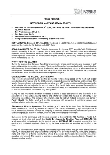 Thumbnail Nestlé India Financial Report 2003-q2