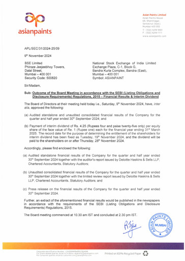 Thumbnail Asian Paints
 Quarterly Report 2024-q2