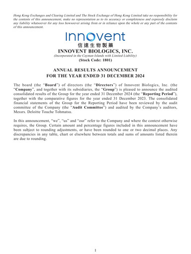 Thumbnail Innovent Biologics Financial Statement 2024