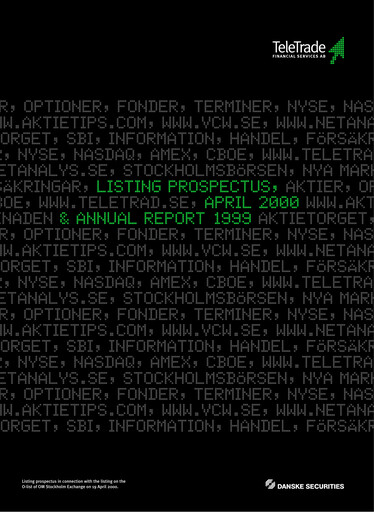 Thumbnail Nordnet AB Annual Report 1999