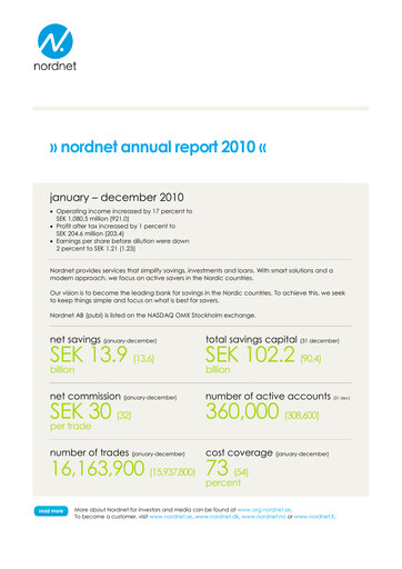 Thumbnail Nordnet AB Annual Report 2010