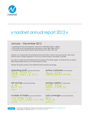 Thumbnail Nordnet AB Annual Report 2012