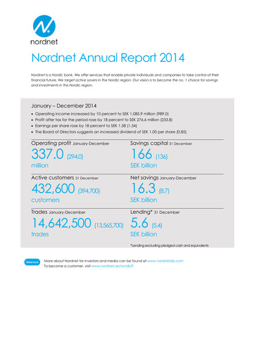 Thumbnail Nordnet AB Annual Report 2014