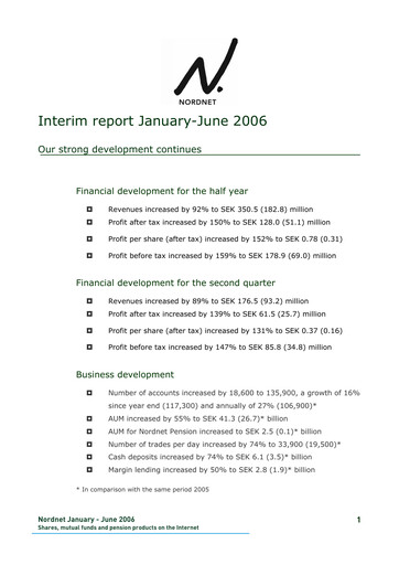 Thumbnail Nordnet AB Half-year Report 2006-h1