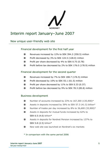 Thumbnail Nordnet AB Half-year Report 2007-h1