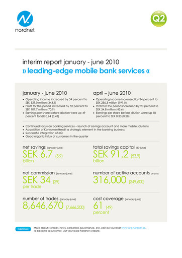 Thumbnail Nordnet AB Half-year Report 2010-h1