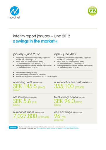 Thumbnail Nordnet AB Half-year Report 2012-h1