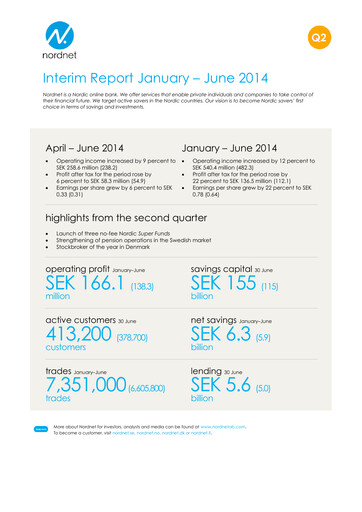 Thumbnail Nordnet AB Half-year Report 2014-h1