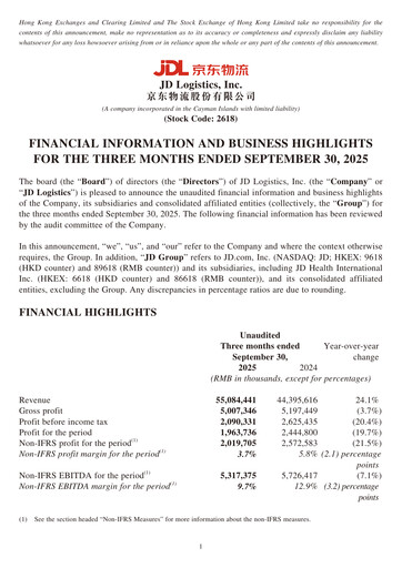 Thumbnail JD Logistics Quarterly Report 2025-q3
