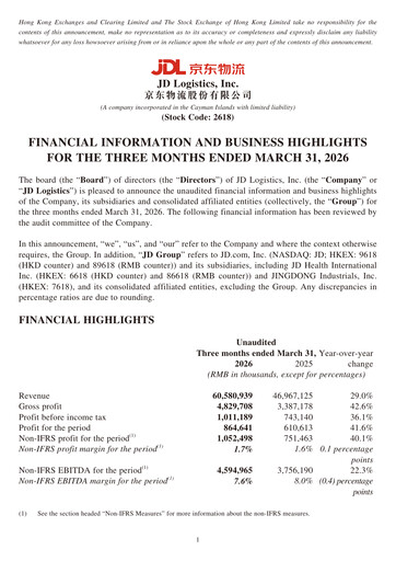 Thumbnail JD Logistics Quarterly Report 2026-q1