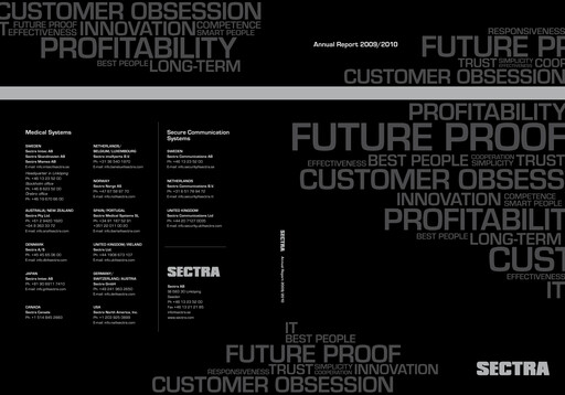 Thumbnail Sectra AB Annual Report 2009-2010