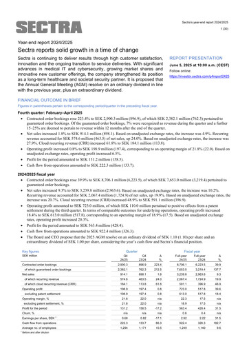 Thumbnail Sectra AB Financial Report 2024-2025